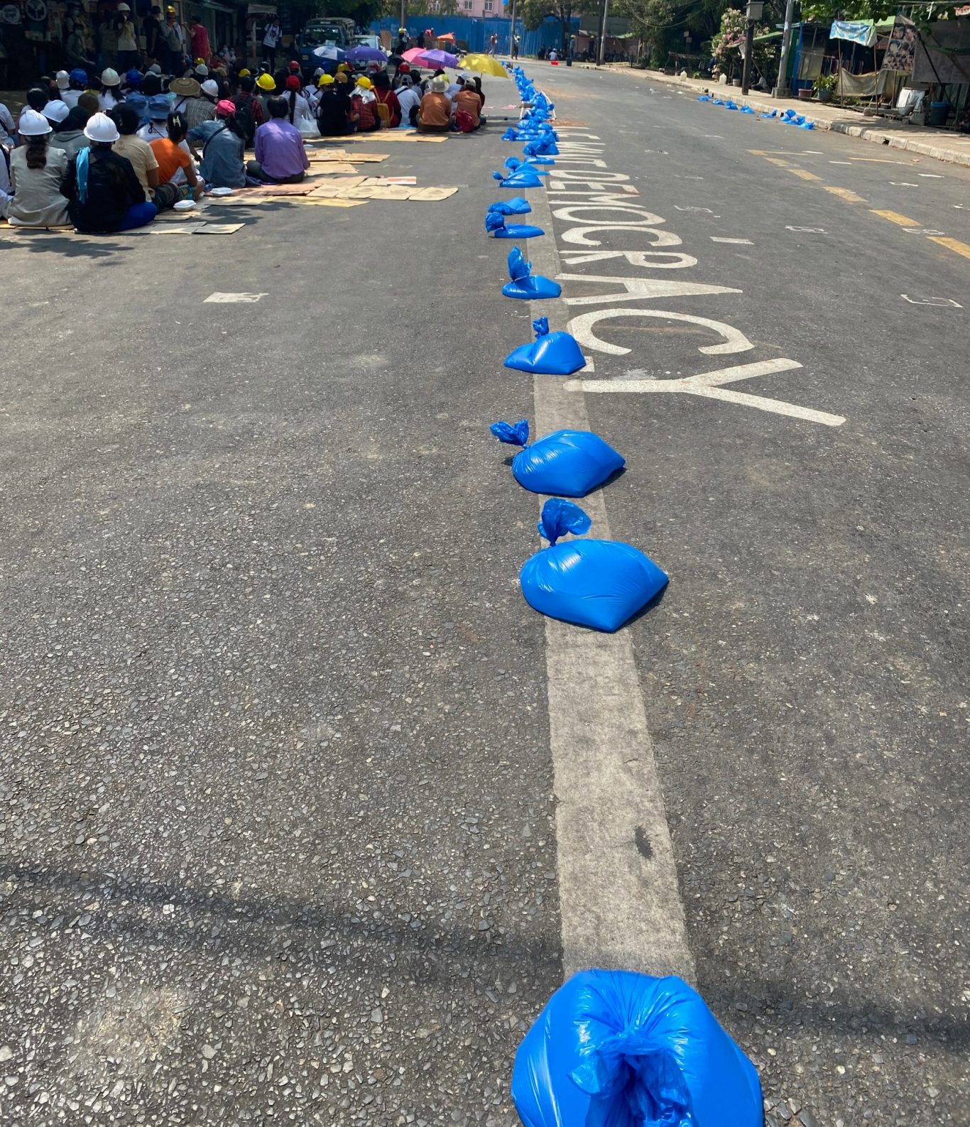 Water against teargas_Yangon 2021